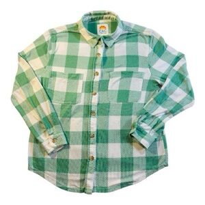 C&C California Yellow Plaid Flannel Button Down Shirt Size M Gently Worn